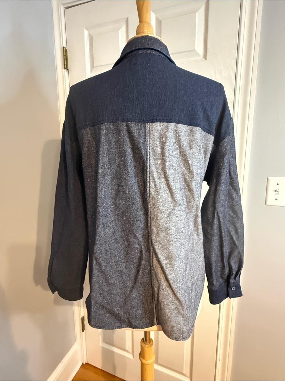 Zara Colorblock Denim Button up shirt - Picture 3 of 4